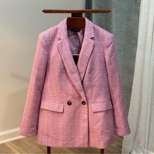 Ann Taylor Light Pink Tweed Blazer